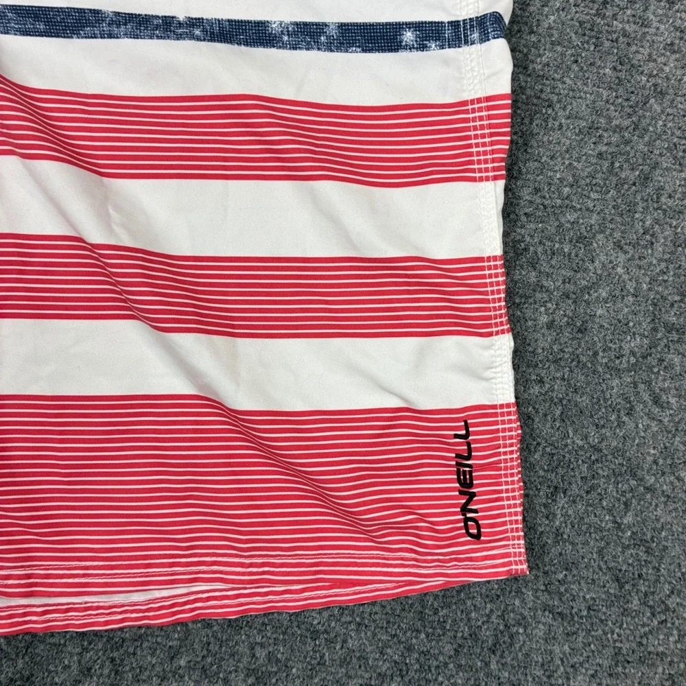 ONeill Mens American Flag Board Shorts Red White Blue Stars Stripes Size W36
